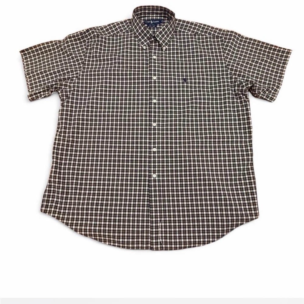 Ralph Lauren Navy, White & Light Blue Check Button-Down Shirt